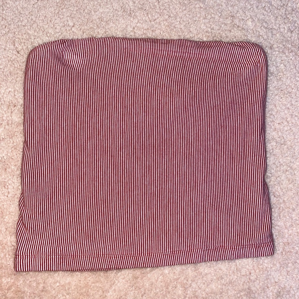 Red and white tube top